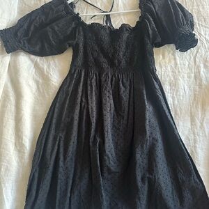 Hill House Black Textured Dress